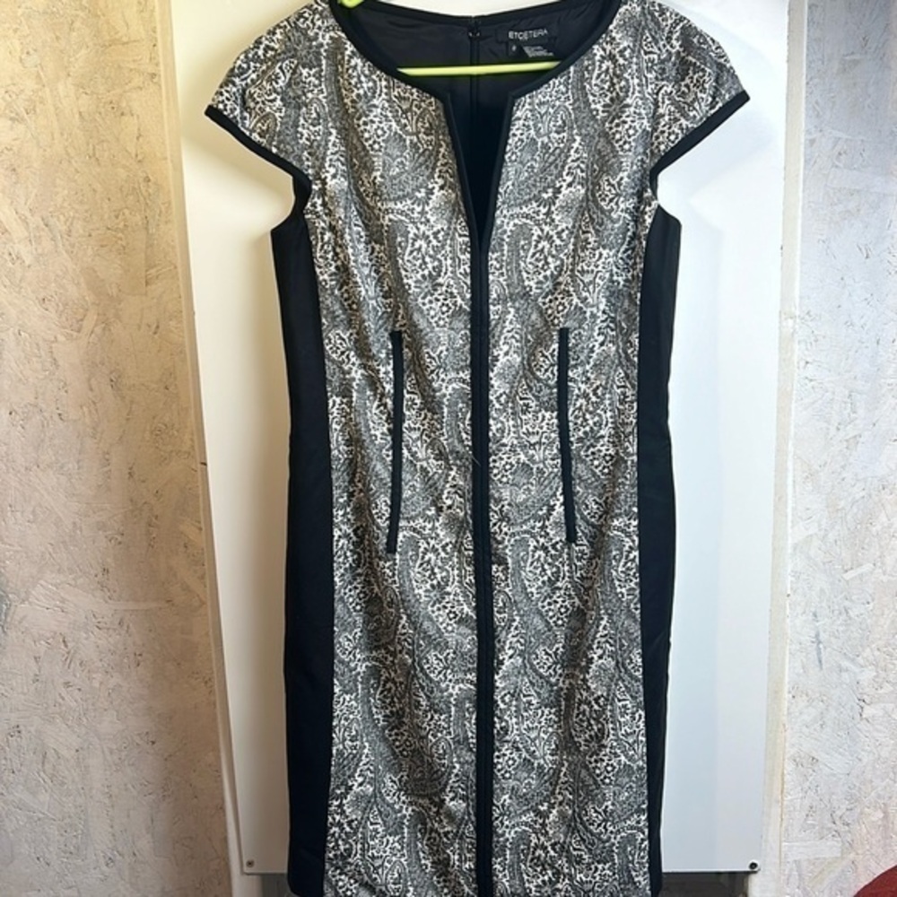 Etcetera Jacquard sheath dress sz 8